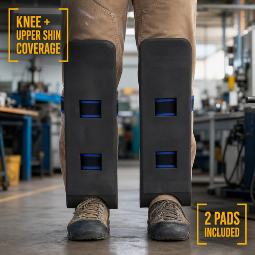 Knee and upper shin coverage with two pads included