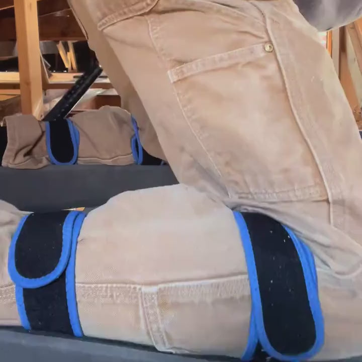 PDP gallery | Knee-to-shin crawl shell in motion during attic joist work